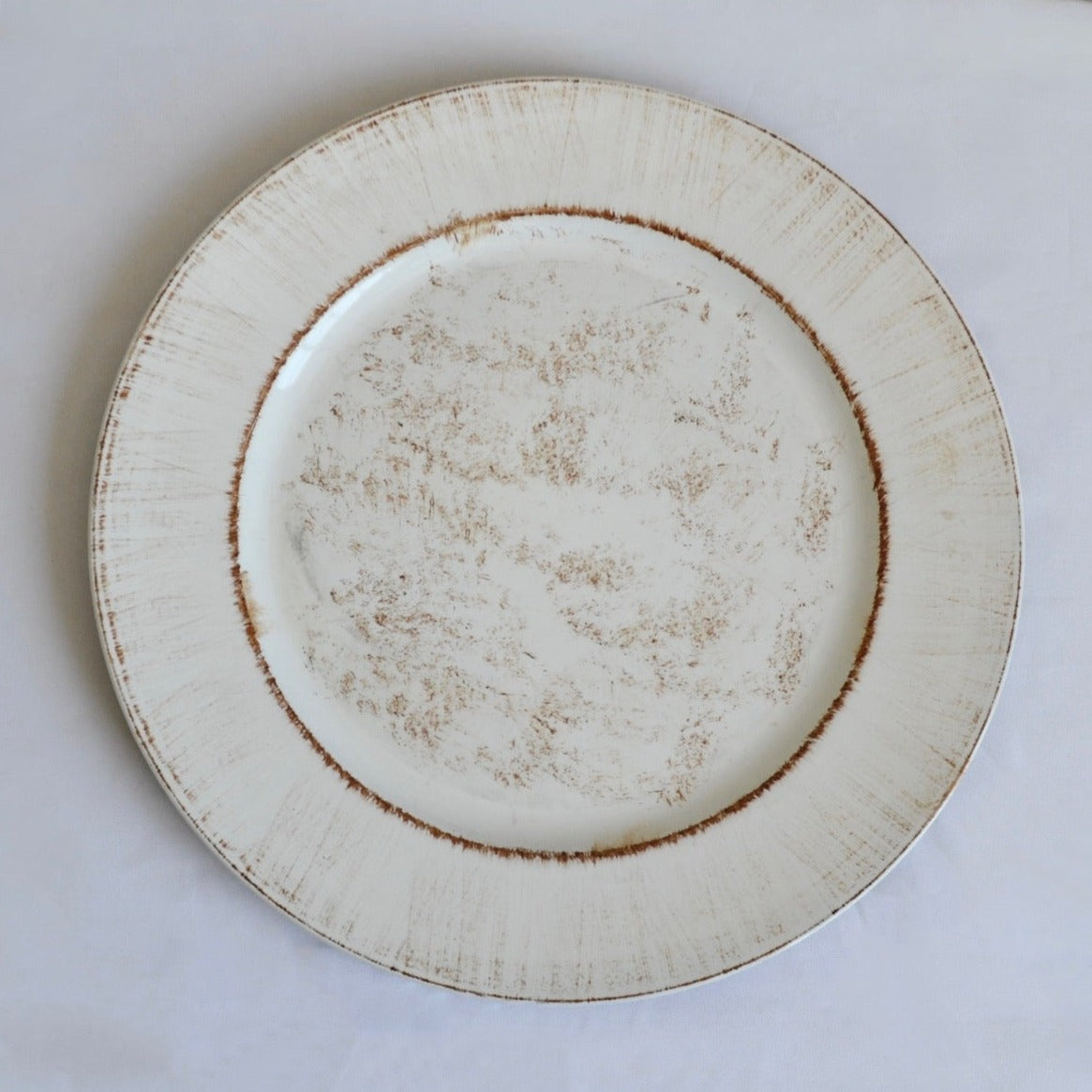 White Rustic acrylic Charger