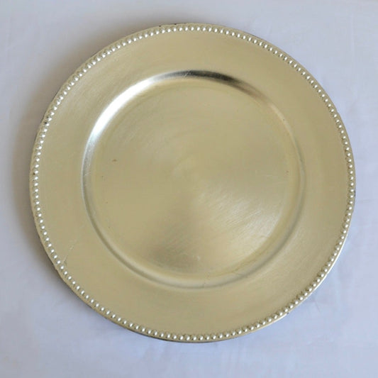 Silver beaded charger