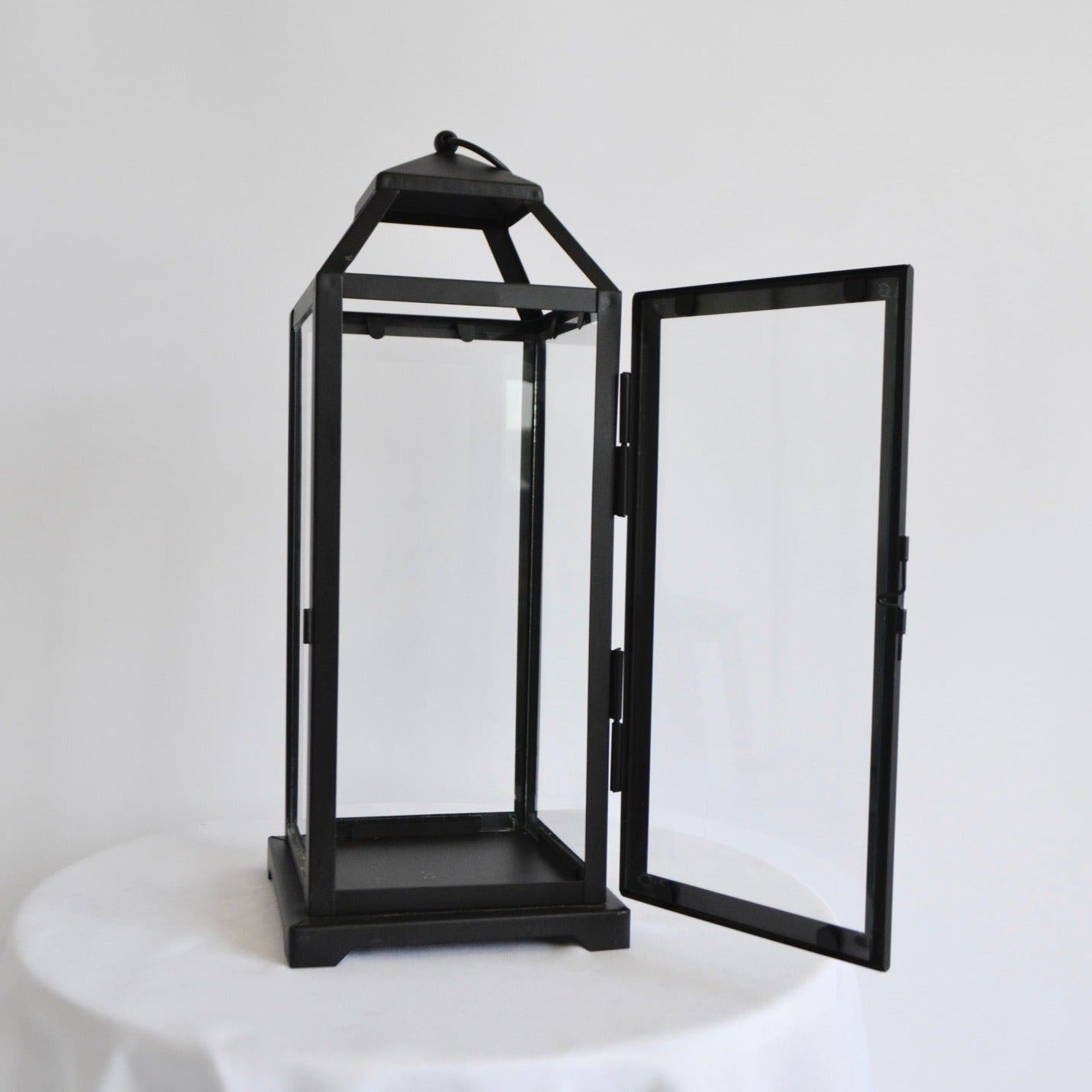 Black contemporary candle lantern