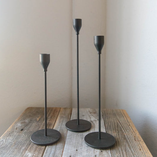 Matte Black Candle Holder Set of 3