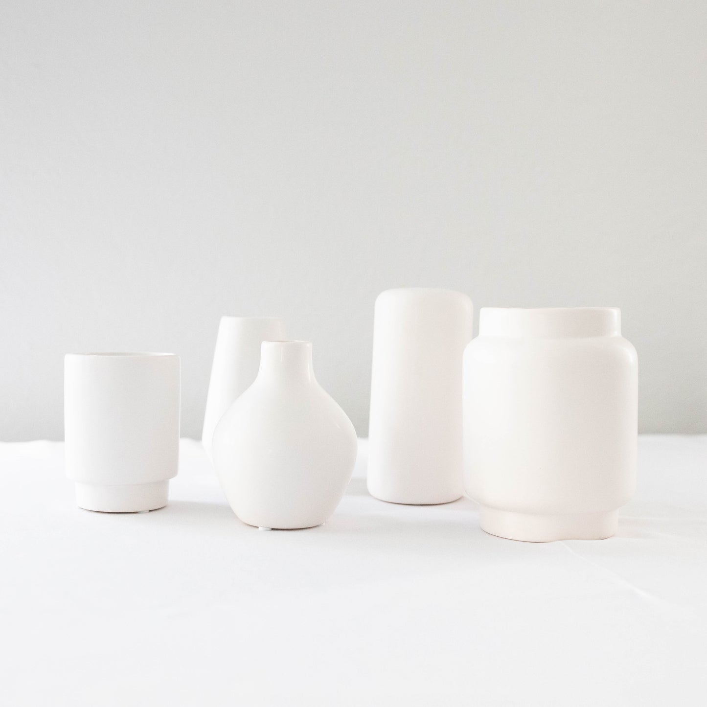 Set of 5 Various Sizes and Assorted Bud Vases