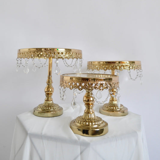 Gold + Glass cake stand set