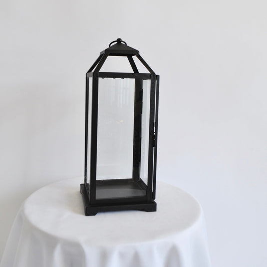 Black contemporary candle lantern
