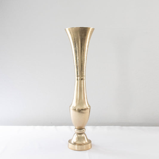 Gold Brass Fluted Vase